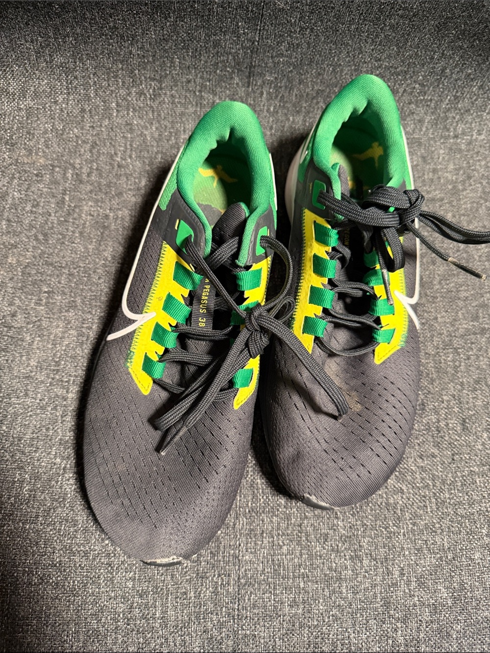 Nike Black and Green Sneakers with Yellow Highlights